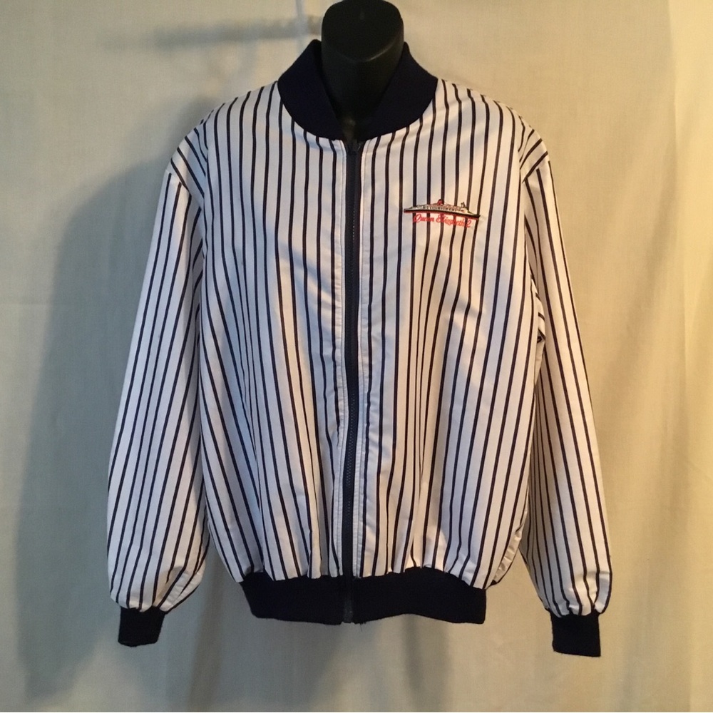 Pierre Cardin Navy and White Collared Windbreaker